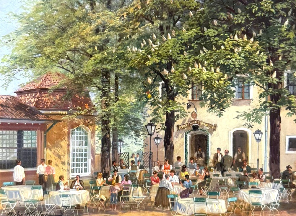 Unter blühenden Kastanien Viktualienmarkt in München